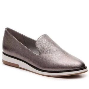 Com+Sens Women’s Pewter Metallic Slip-On Loafers 8.5/39